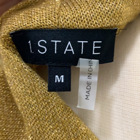 1. State gold/sparkle holiday blouse Medium - Picture 6 of 6